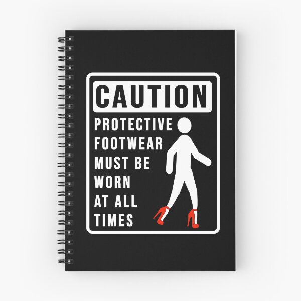 Item preview, Funny caution on using protective footwear construction phrase  designed and sold by DisenyosDeMike.
