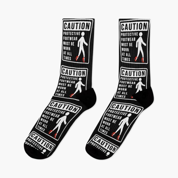 Item preview, Funny caution on using protective footwear construction phrase  designed and sold by DisenyosDeMike.