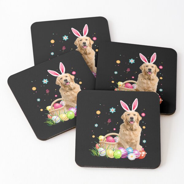 Item preview, Happy Easter Cute Bunny Golden Retriever Wearing Bunny Ears designed and sold by MichealExan.