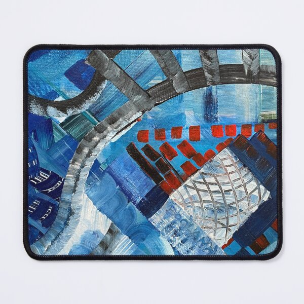 Item preview, 'Boolant 2' An abstract cityscape symphony in blues, black and red designed and sold by BrandomJArt.