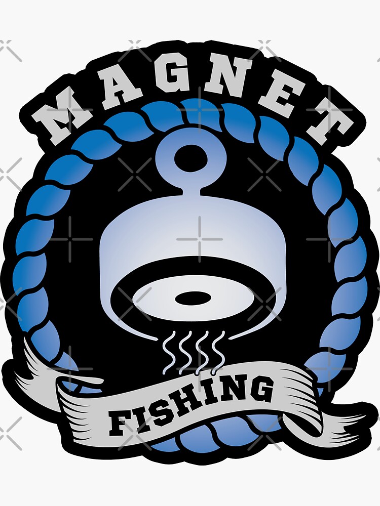Search Magnet with Rope Logo Design. Fishing Magnet Vector Design