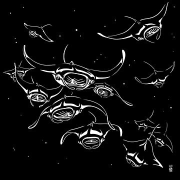 Artwork thumbnail, Manta Rays landing by 7115