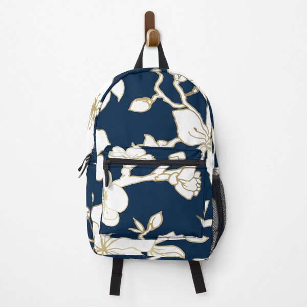 Item preview, White and Gold Blossoms on Navy designed and sold by meggydesigns.