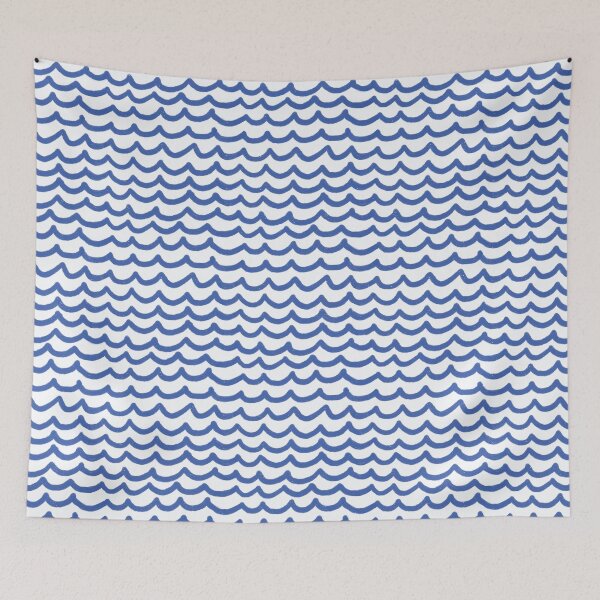 Item preview, Blue wave on white designed and sold by marthaseahorse.