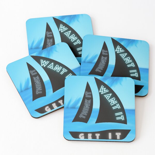 Item preview, Think it Want it Get it Boat Motivational Quote designed and sold by Bright76.