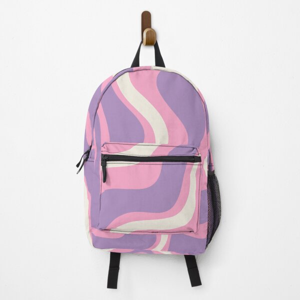 Item preview, Retro Liquid Swirl Abstract Pattern Pink Purple Cream designed and sold by kierkegaard.