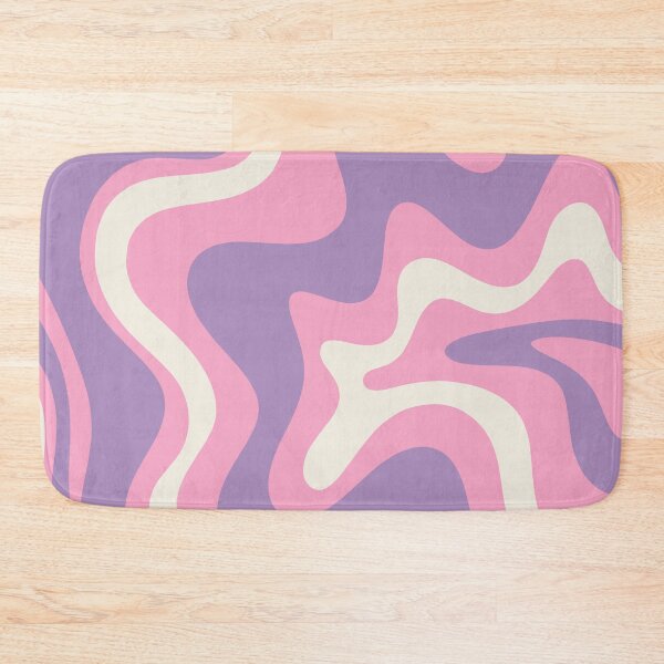 Item preview, Retro Liquid Swirl Abstract Pattern Pink Purple Cream designed and sold by kierkegaard.