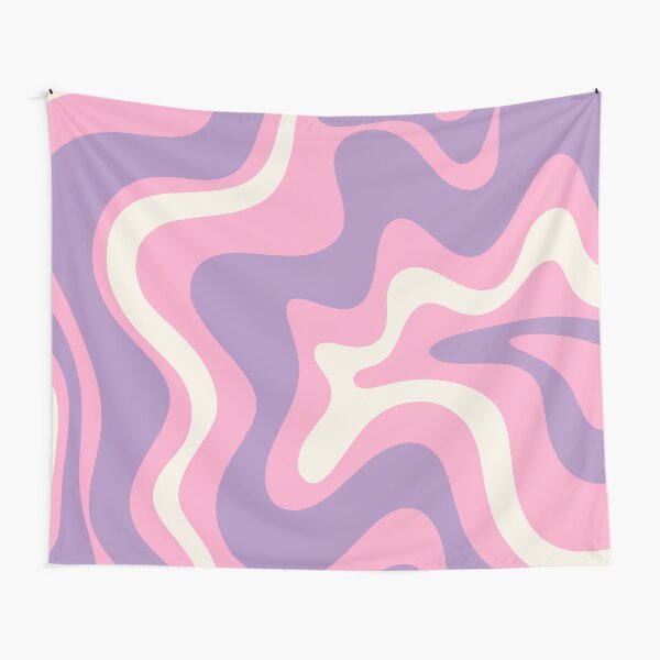 Item preview, Retro Liquid Swirl Abstract Pattern Pink Purple Cream designed and sold by kierkegaard.