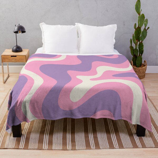 Item preview, Retro Liquid Swirl Abstract Pattern Pink Purple Cream designed and sold by kierkegaard.