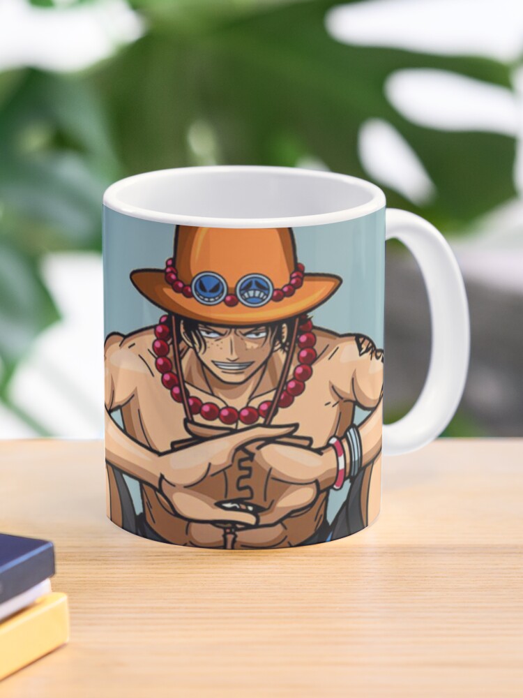 One Piece Portgas D Ace Luffy White Beard Pirates Anim Mug 