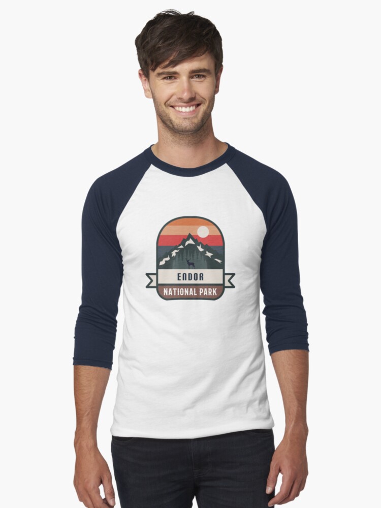 Imagen 1 de 3, Camiseta ¾ estilo béisbol con la obra Parque Nacional Endor, diseñada y vendida por Road-tees.