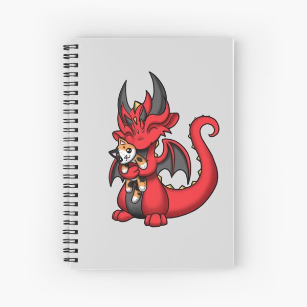 Dragon With Cat Spiral Notebooks Redbubble - roblox kitty cat and mouse granny style game in 2020 kitty old tom and jerry tom and jerry cartoon