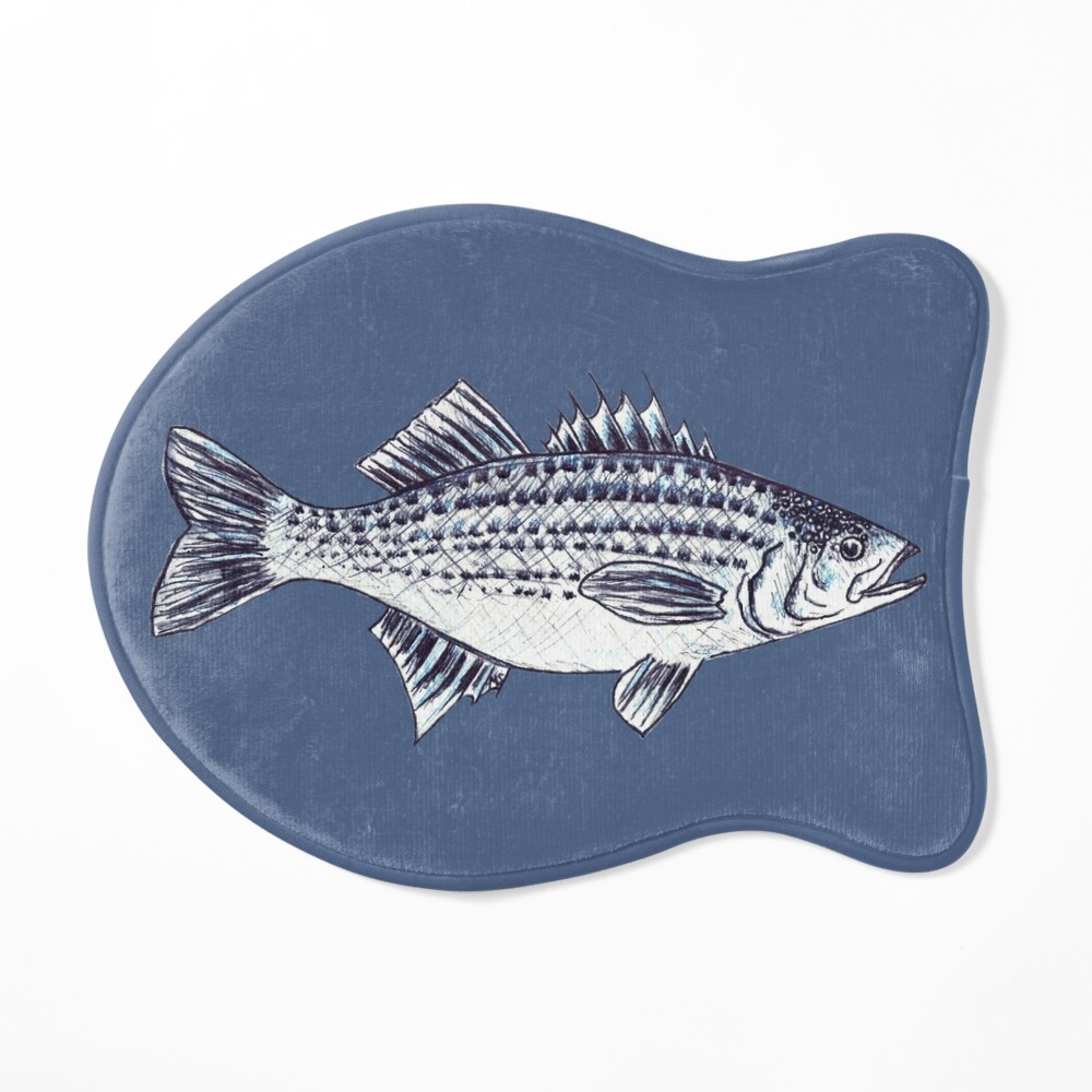 Striped Bass Fish Walter in Slate Blue Pet Bandana for Sale by