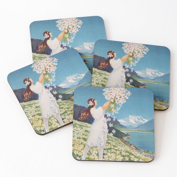 Item preview, MONTREUX RIVIERA SUISSE In The Time of Narcissus 1924 Vintage Tourism Promotion Poster designed and sold by retroposters.