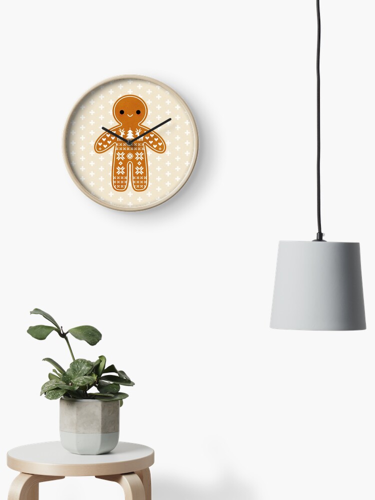 Aperçu 2 sur 4. Horloge avec l'œuvre Patron de pull Biscuit en pain d'épice créée et vendue par daisy-beatrice.