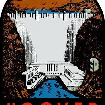 Artwork thumbnail, Hoover Dam Vintage Travel Decal by hilda74