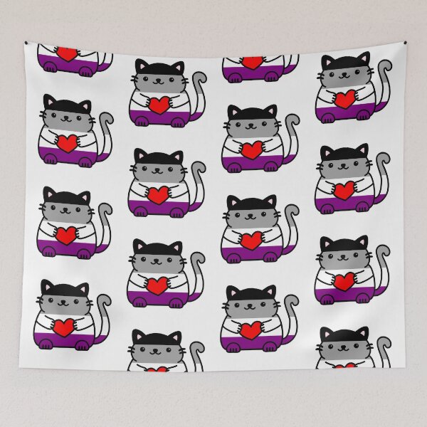 Item preview, Asexual Pride Flag Kitty designed and sold by ilexdesigns.