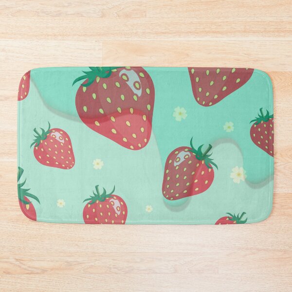 Item preview, pastel green melting strawberry pattern designed and sold by Beeroclock.