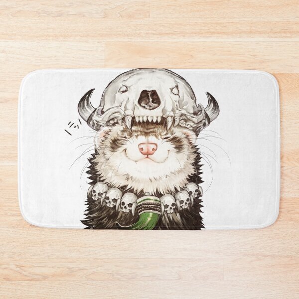 Item preview, ferret wearing Ancestor skull designed and sold by ICHIGODAWASHI.
