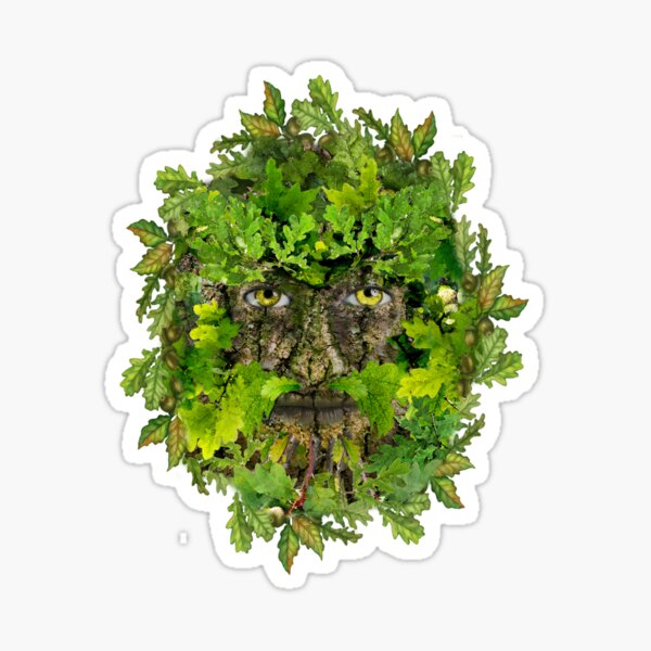 Greenman in oval wreath Sticker