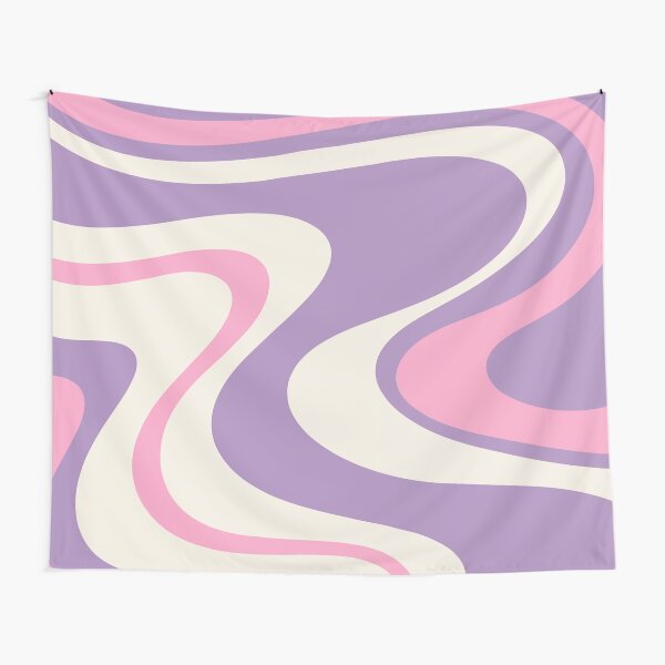 Item preview, Retro Dream Abstract Swirl Pattern Purple Pink Cream designed and sold by kierkegaard.