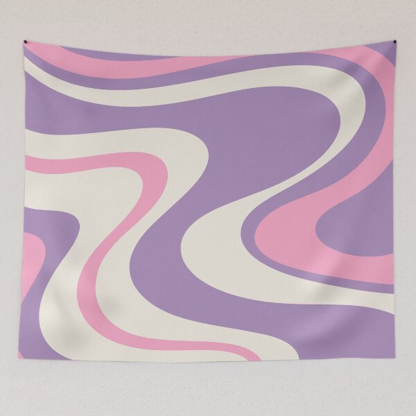 Item preview, Retro Dream Abstract Swirl Pattern Purple Pink Cream designed and sold by kierkegaard.