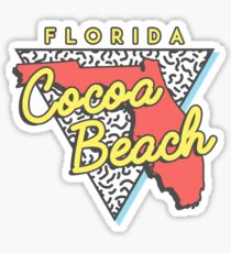 Cocoa Beach Florida Retro Souvenir Sticker
