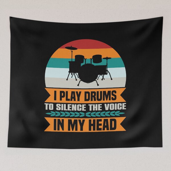 Item preview, I Play Drums to Silence the Voice in My Head designed and sold by angelusdark.