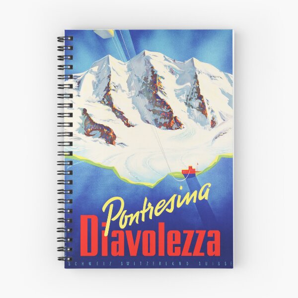 Item preview, PONTRESINA DIAVOLEZZA Ski Resort Val Bernina Grabunden Switzerland 1960 Martin Peikert Vintage Ski Winter Sports Poster designed and sold by retroposters.
