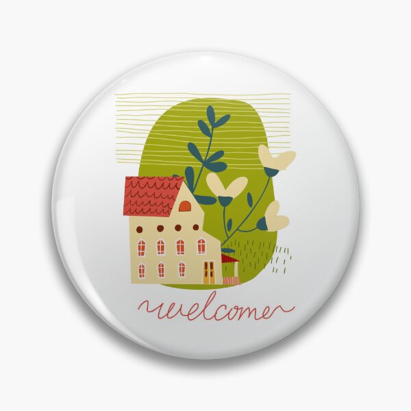 Item preview, Welcome. Farm house. Illustration with a landscape in a rural style in a cute naive style. designed and sold by Olga Matskevich.