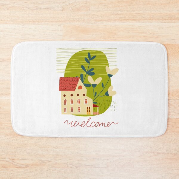 Item preview, Welcome. Farm house. Illustration with a landscape in a rural style in a cute naive style. designed and sold by Olga Matskevich.