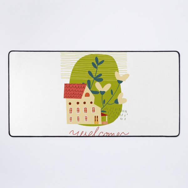 Item preview, Welcome. Farm house. Illustration with a landscape in a rural style in a cute naive style. designed and sold by Olga Matskevich.