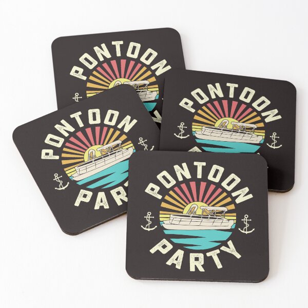 Item preview, Pontoon Party Funny Drinking Boating Fishing Vintage Sunset designed and sold by dbreeze10.