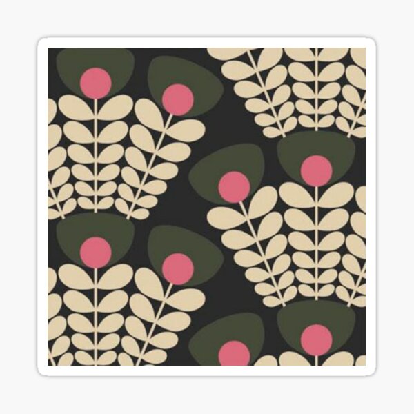 "orla kiely flowers design, black floral, orla kiely" Sticker for Sale by Kielydesignss Redbubble