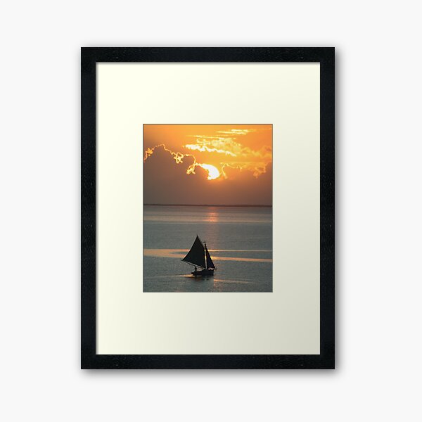 One Man, One Boat, One Ocean Framed Art Print