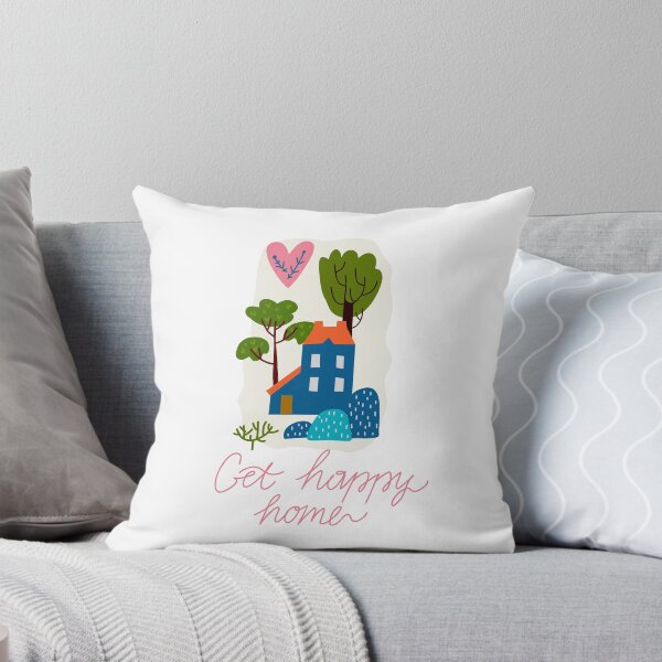 Item preview, Get happy Home. Farm house. Illustration with a landscape in a rural style in a cute naive style. designed and sold by Olga Matskevich.