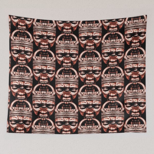 Item preview, Creepy Tribal Head Portrait Artwork designed and sold by DFLC Prints.
