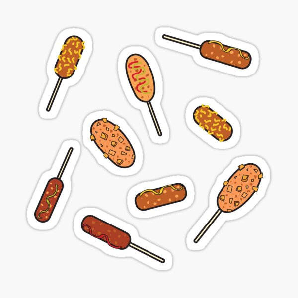 tokkebi gamja hotdog korean style drawing sticker with ketchup