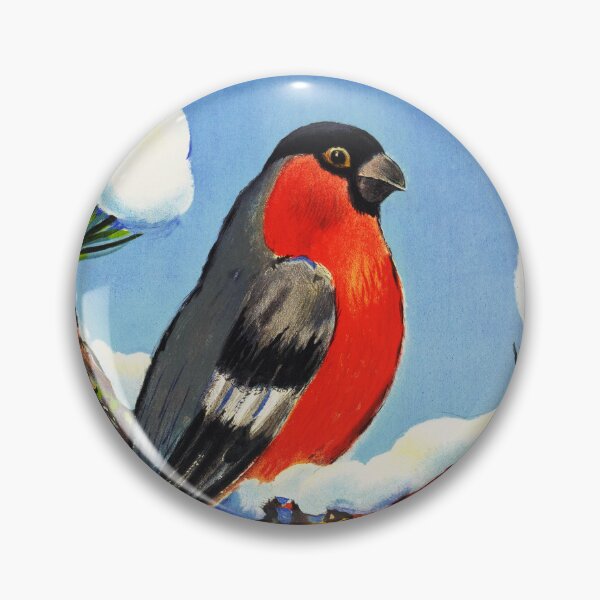 Item preview, PONTRESINA Engadin Switzerland BULLFINCH Bird Watching 1952 Vintage Tourism Advertisement Poster designed and sold by retroposters.