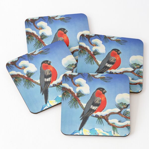 Item preview, PONTRESINA Engadin Switzerland BULLFINCH Bird Watching 1952 Vintage Tourism Advertisement Poster designed and sold by retroposters.