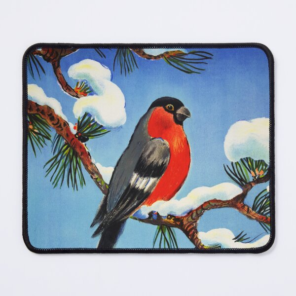 Item preview, PONTRESINA Engadin Switzerland BULLFINCH Bird Watching 1952 Vintage Tourism Advertisement Poster designed and sold by retroposters.