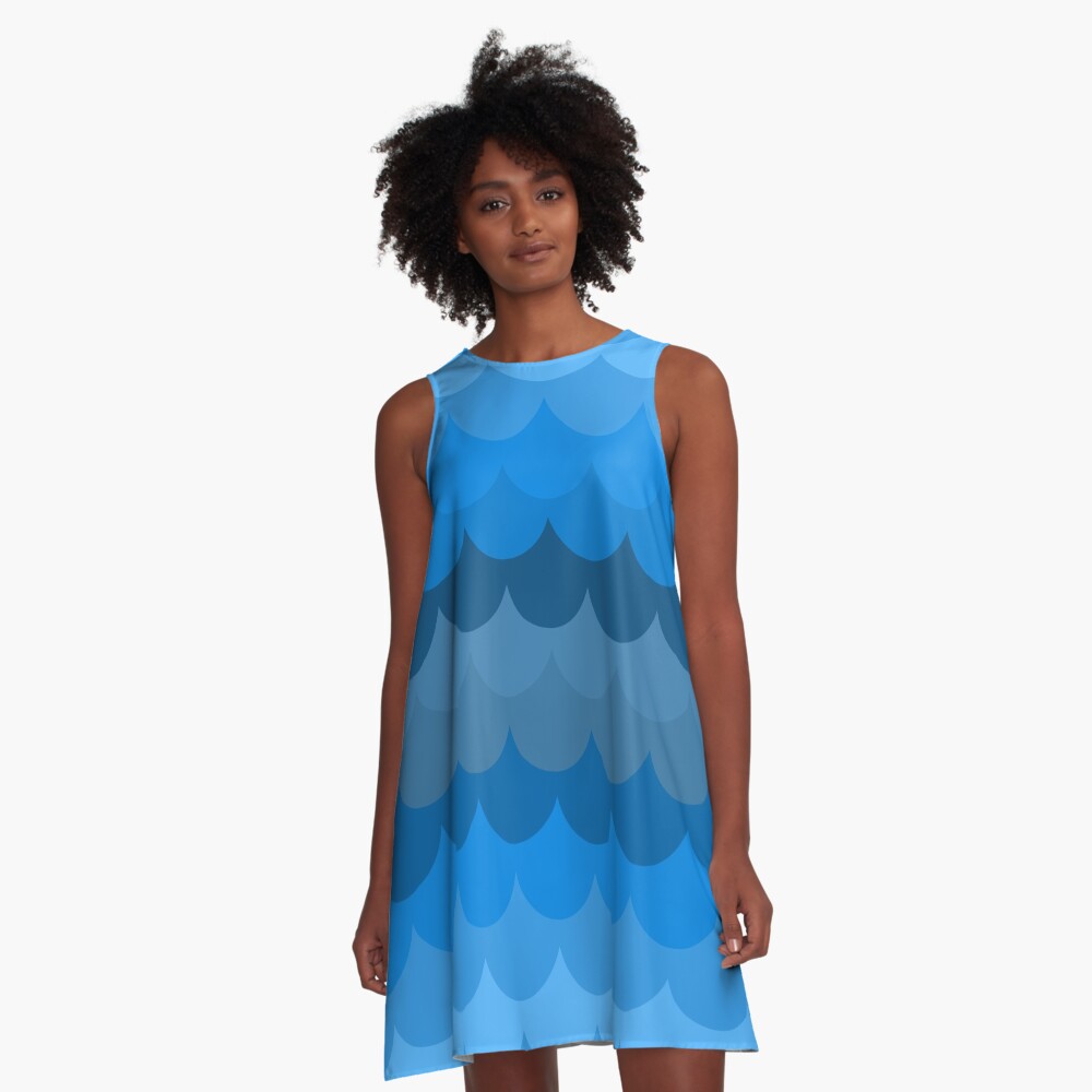 Watery Mermaiden A-Line Dress