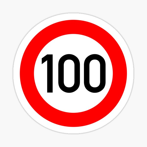 Item preview, Road Sign - Maximum speed limit 100 designed and sold by JustCoolShop.