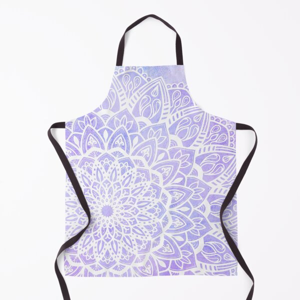 Item preview, White Mandala on Pastel Purple and Blue Textured Background designed and sold by Kelly Dietrich Mandala & Fractal Art.