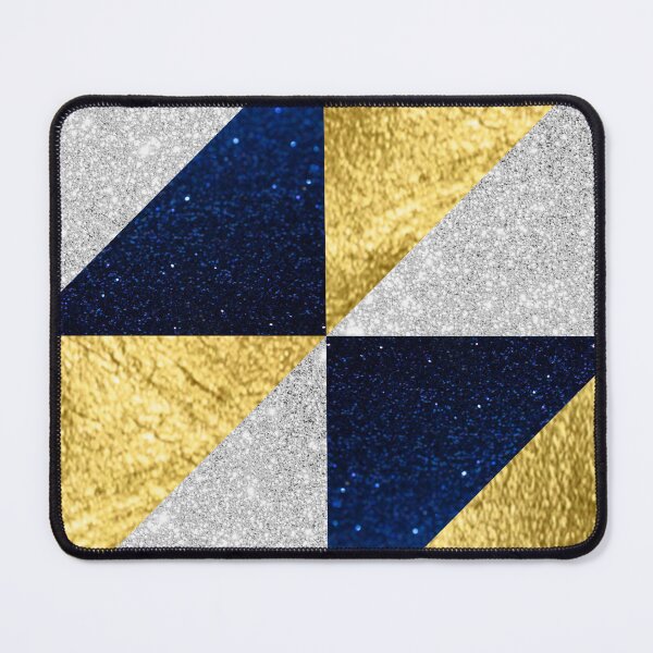 Item preview, Gold, Silver And Blue Modern Geo Triangles  designed and sold by BronikowskiART.