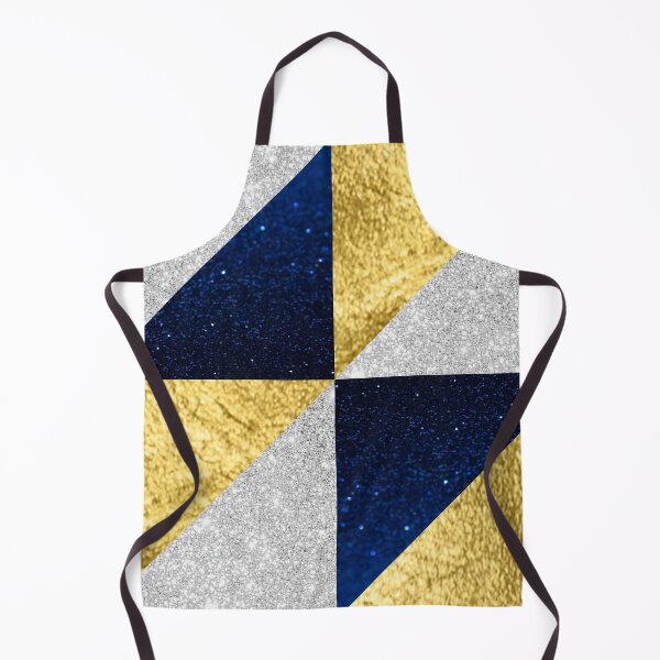 Item preview, Gold, Silver And Blue Modern Geo Triangles designed and sold by BronikowskiART.