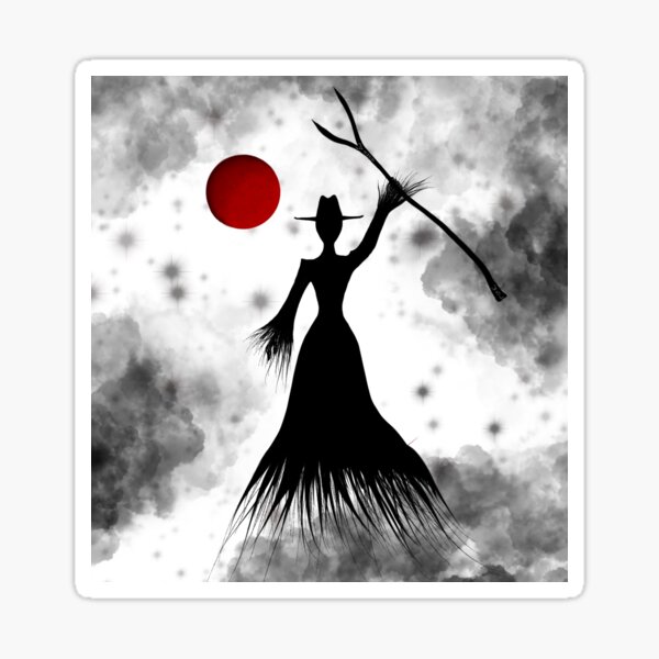 Man in Black Blood Moon (square) Sticker