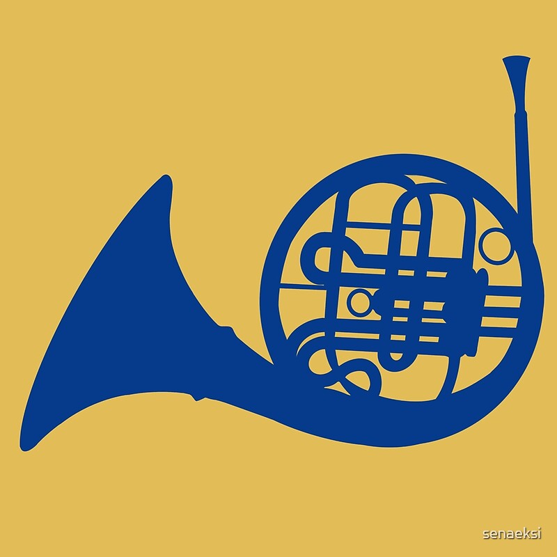 "The Blue French Horn" by senaeksi Redbubble