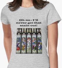 Oh no - I'll never get that stain out! (Black print) Women's Fitted T-Shirt