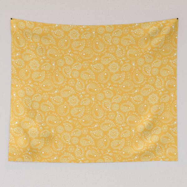 Item preview, Hedgehog Paisley_Yellow designed and sold by miavaldez.